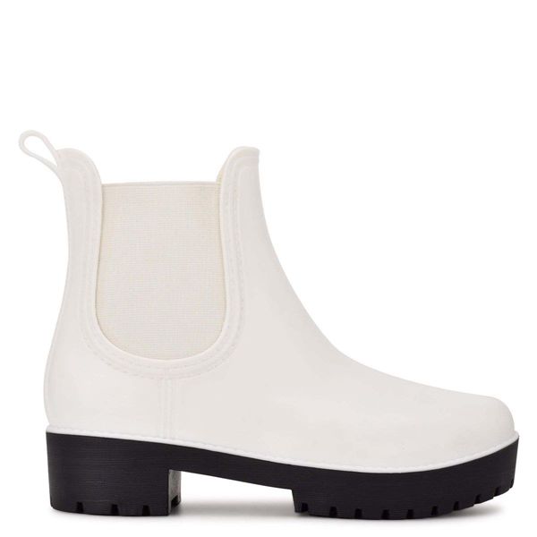 Nine West Rainy Chelsea White Rain Boots | South Africa 98U14-6D08